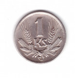 Moneda Slovacia 1 koruna / coroana 1945, stare foarte buna, curata, Europa, Cupru-Nichel