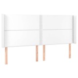 Cumpara ieftin Tablie de pat cu aripioare, alb, 203x16x118/128 cm, piele eco