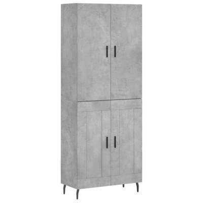 Dulap inalt, gri beton, 69,5x34x180, lemn compozit foto