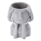 Cumpara ieftin Ghiveci flori beton gri Face 14 x 12 x 19 cm