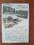 Carte postala, 3 imagini din Munchen, inceput de secol XX