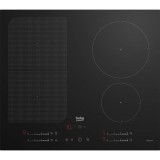 Plita incorporabila Beko HII64792UFT, Inductie, 4 zone de gatit, IndyFlex, HobtoHood, OverHeat Safety System, Auto Shutdown, 60 cm, Negru