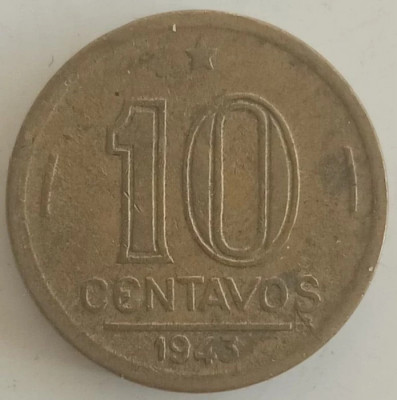 Moneda Brazilia - 10 Centavos 1943 foto