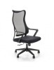 Scaun birou cu mesh Hm Loreto, ergonomic, suport lombar, baza polipropilena, mecanism de balans, inaltime reglabila, material respirabil, 100 kg, negr