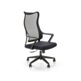 Scaun birou cu mesh Hm Loreto, ergonomic, suport lombar, baza polipropilena, mecanism de balans, inaltime reglabila, material respirabil, 100 kg, negr