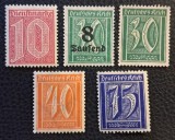 Deutsches Reich (1921&ndash;1923) - Dienstmarke 10Pf, 8 Tausend pe 30Pf Supratipărit, 30Pf, 40Pf , 75Pf (Neștampilat,MIXT) BN1