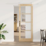Set Ușă Glisantă vidaXL cu Accesorii 78x211 cm Lemn Masiv din Pin