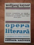 OPERA LITERARA-WOLFGANG KAYSER BUCURESTI 1979