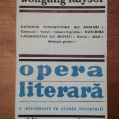 OPERA LITERARA-WOLFGANG KAYSER BUCURESTI 1979