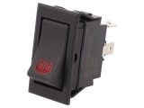 Rocker SPST 2 ON-OFF 20A 12VDC Negru cu LED 50m&Omega;