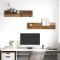 vidaXL Șemele de perete cu raft 2 pcs Lemn vechi 80 x 11.5 x 18 cm 875188
