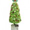 Aranjament de Craciun Brad din licheni naturali stabilizati si decoratiuni de sezon, Eventissimi, Verde, 55 cm, personalizabil