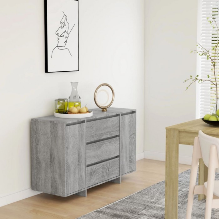 vidaXL Servantă cu 3 sertare, gri sonoma, 120x41x75 cm, PAL 813063