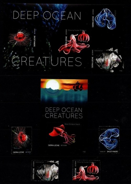 Sierra Leone 2011 Marine life Deepsea creatures set+2 perf.sheets MNH DA.002