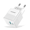 Incarcator Retea Techsuit 25W, USB-A, USB Tip C, GaN, Fast Charging, ABS, Policarbonat