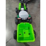 AIYAPLAY Tractor electric pentru copii cu remorcă detașabilă 6V Luimi Muzică Claxon Pedală pentru copii 1-3 Ani 2,5 km/h Verde | Aosom Romania