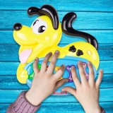 Pian MalPlay Caine Colorat Muzical Copii, Lumini si Sunete, Jucarie Interactiva, 18 luni+