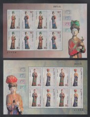 China 2003 - Statuete pictate din Templul Jinci, serie minicoli neuzate