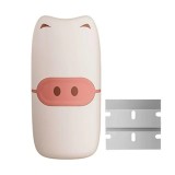 Mini Racleta de Curatare, pentru Etichete, Adezivi, din ABS+ Metal, 2 Lame Incluse, Roz