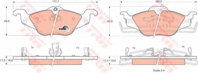 Set placute frana,frana disc OPEL ASTRA G Cabriolet (F67) (2001 - 2005) TRW GDB1351 foto