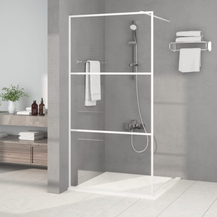 vidaXL Paravan duș walk-in, alb, 100x195 cm, sticlă ESG transparentă 152122