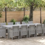 vidaXL Set de masă pentru grădină 13 pcs Gri deschis Mare Rattan poli