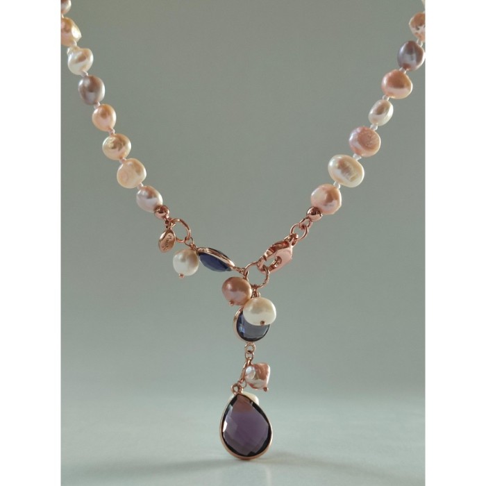 Choker Jolly din perle și ametsit