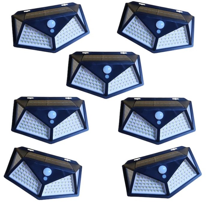 Set 7 lampi cu incarcare solara, cu senzori de amurg, miscare si lumina, 3 trepte de iluminare, 114 x LED, K KATHODE