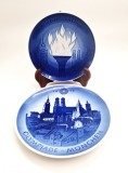 2 farfurii de perete decorative porțelan ROYAL COPENHAGEN Olimpiada 1972 MUNCHEN