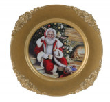 Platou Santa sitting by fireplace, &Oslash;33 cm, polipropilena, auriu, Excellent Houseware