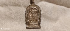 argint MEDALION ISUS HRISTOS si FECIOARA MARIA 2 fete VECHI de colectie SPLENDID