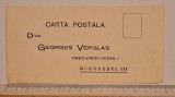 Cartă poștală comercială interbelică &ndash; București Precupeții Vechi &ndash; Georges Verglas
