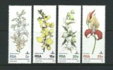 !!! AFRICA DE SUD - SERIE COMPLETA ( 4 VALORI) ORHIDEE 1981 , NEUZATE / FLORA, Nestampilat