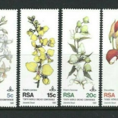 !!! AFRICA DE SUD - SERIE COMPLETA ( 4 VALORI) ORHIDEE 1981 , NEUZATE / FLORA