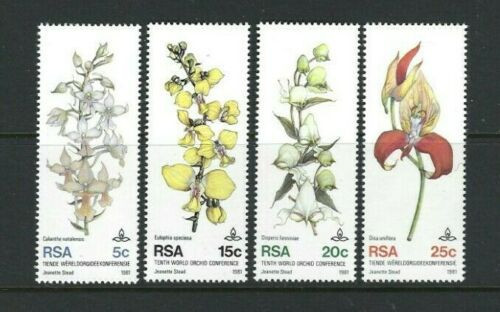 !!! AFRICA DE SUD - SERIE COMPLETA ( 4 VALORI) ORHIDEE 1981 , NEUZATE / FLORA