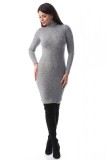 J945-182 Rochie scurta si mulata cu guler stil helanca, L, M