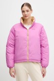 Helly Hansen geacă cu două fețe YU 23 REVERSIBLE PUFFER culoarea roz, de iarnă, oversize, 54061