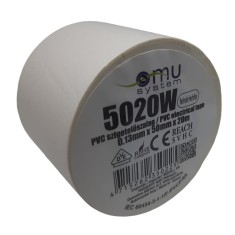 Banda izolatoarea lata alba PVC ignifug 20m x 50mm