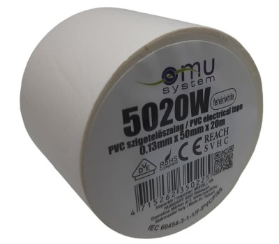 Banda izolatoarea lata alba PVC ignifug 20m x 50mm foto