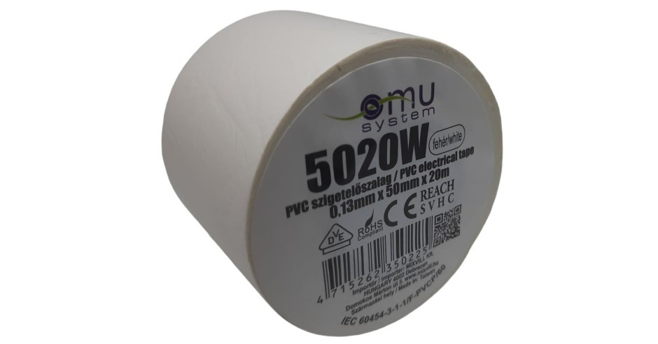 Banda izolatoarea lata alba PVC ignifug 20m x 50mm | Okazii.ro