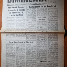 ziarul dimineata 17 ianuarie 1990-ziar din jud. sibiu,art. revolutia romana