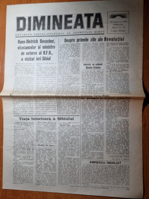 ziarul dimineata 17 ianuarie 1990-ziar din jud. sibiu,art. revolutia romana foto