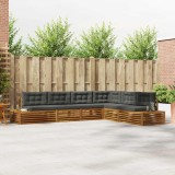 vidaXL Set de canapele de exterior 6 Bucată Natural și Antracit 3374102