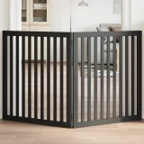Cumpara ieftin Poartă pentru c&acirc;ini pliabilă 2 panouri negru, 160 cm, lemn plop