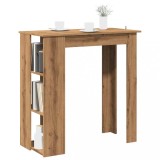 Masa bar Gossi cu raft, 102x50x103.5 cm, PAL, stejar artizanal. Bistro/pub, depozitare vin/bauturi, living/bucatarie