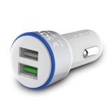 &Icirc;ncărcător USB Dublu Alb 12-24V