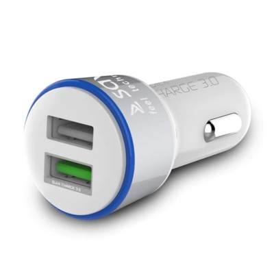 &amp;Icirc;ncărcător USB Dublu Alb 12-24V foto