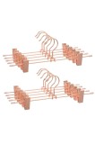 Agățătoare metalice pentru pantaloni, pachet de 10, agățătoare de haine, 31 cm, cu 2 cleme antiderapante, pentru fuste, pantaloni, lenjerie intimă, ec
