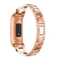 Curea bratara metalica Edman luxury pentru Fitbit Charge 3, Rose Pink