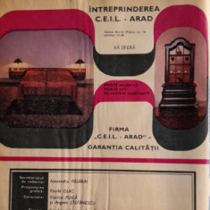 1971 Reclamă Întrepr CEIL ARAD, comunism, epoca aur, 24 x 20 cm industrie mobila